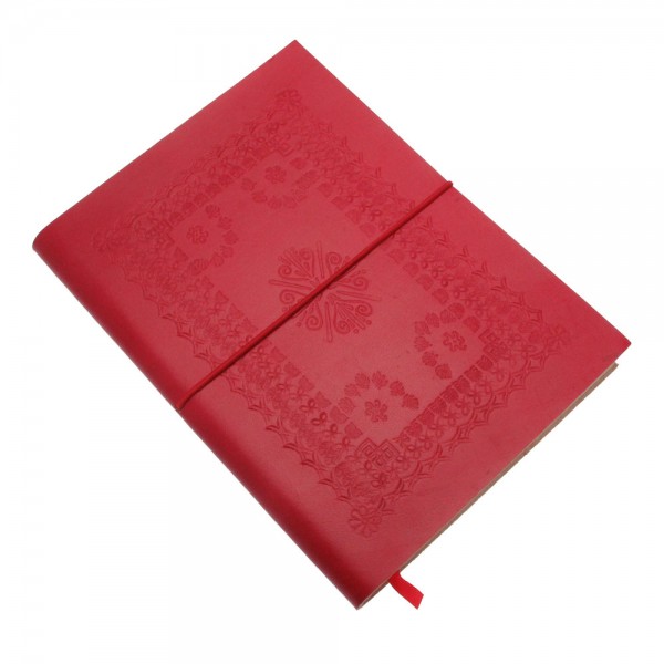 Embossed Notebook Large - Red Embossed Notebook Large - Red