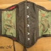 Leather and embroidered satin